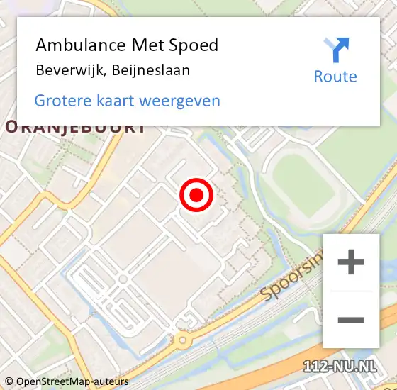 Locatie op kaart van de 112 melding: Ambulance Met Spoed Naar Beverwijk, Beijneslaan op 20 december 2023 18:45