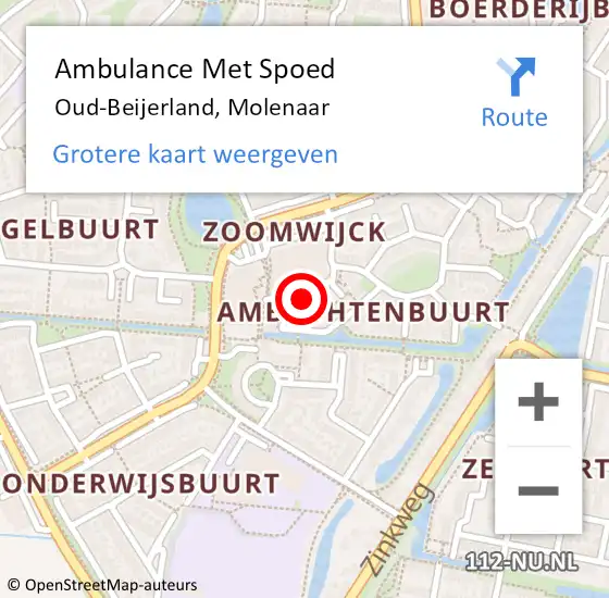 Locatie op kaart van de 112 melding: Ambulance Met Spoed Naar Oud-Beijerland, Molenaar op 20 december 2023 18:47