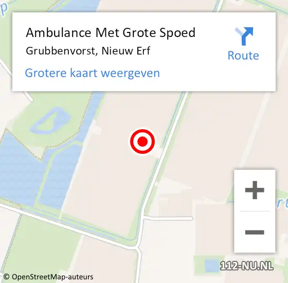 Locatie op kaart van de 112 melding: Ambulance Met Grote Spoed Naar Grubbenvorst, Nieuw Erf op 20 december 2023 19:20