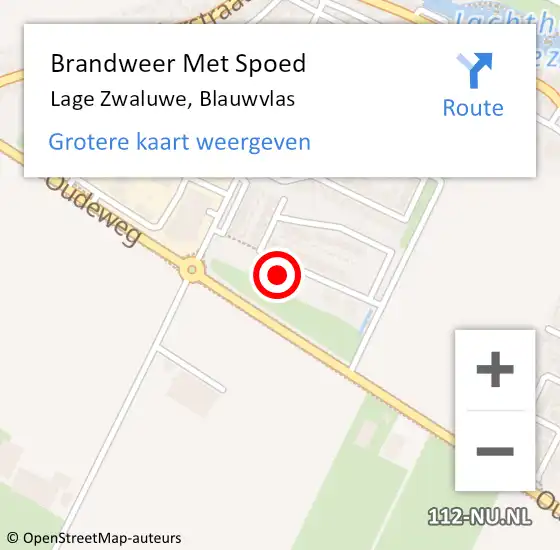 Locatie op kaart van de 112 melding: Brandweer Met Spoed Naar Lage Zwaluwe, Blauwvlas op 20 december 2023 19:36