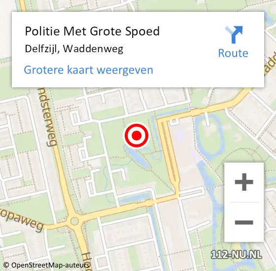 Locatie op kaart van de 112 melding: Politie Met Grote Spoed Naar Delfzijl, Waddenweg op 20 december 2023 19:46