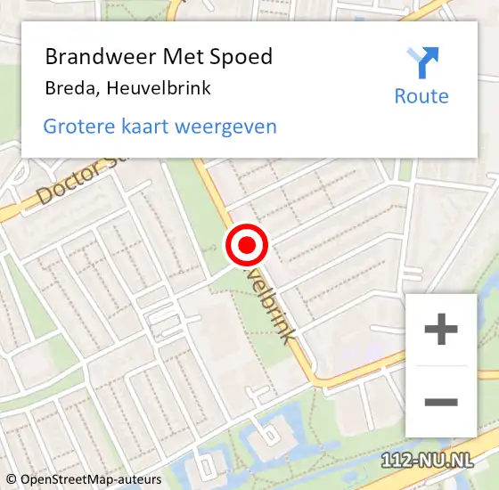 Locatie op kaart van de 112 melding: Brandweer Met Spoed Naar Breda, Heuvelbrink op 20 december 2023 20:18