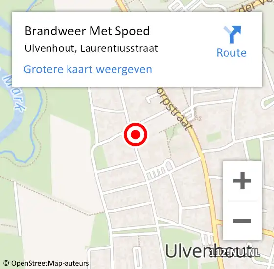 Locatie op kaart van de 112 melding: Brandweer Met Spoed Naar Ulvenhout, Laurentiusstraat op 20 december 2023 22:22