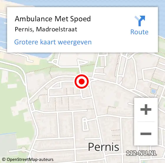 Locatie op kaart van de 112 melding: Ambulance Met Spoed Naar Pernis, Madroelstraat op 20 december 2023 23:35