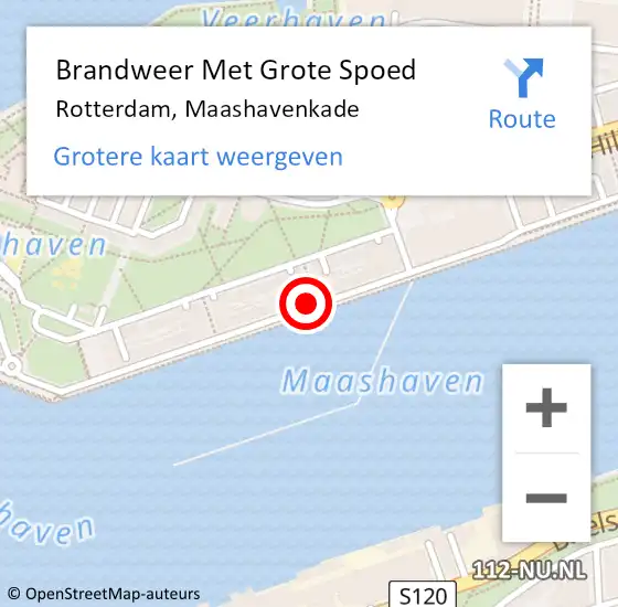 Locatie op kaart van de 112 melding: Brandweer Met Grote Spoed Naar Rotterdam, Maashavenkade op 20 december 2023 23:50