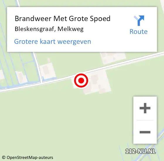 Locatie op kaart van de 112 melding: Brandweer Met Grote Spoed Naar Bleskensgraaf, Melkweg op 21 december 2023 03:57