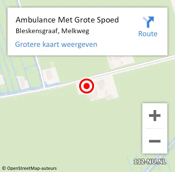 Locatie op kaart van de 112 melding: Ambulance Met Grote Spoed Naar Bleskensgraaf, Melkweg op 21 december 2023 04:02