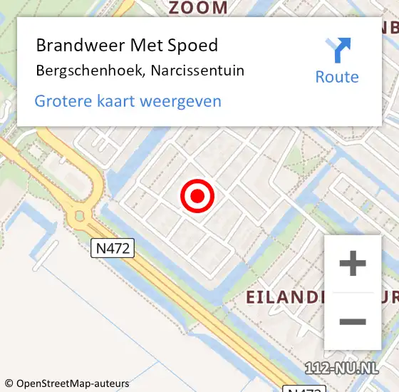 Locatie op kaart van de 112 melding: Brandweer Met Spoed Naar Bergschenhoek, Narcissentuin op 21 december 2023 05:19