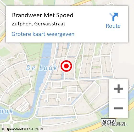 Locatie op kaart van de 112 melding: Brandweer Met Spoed Naar Zutphen, Gervaisstraat op 21 december 2023 06:53