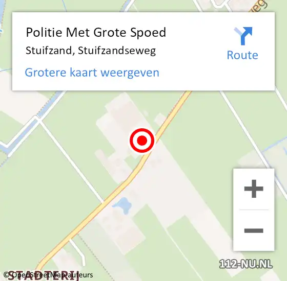 Locatie op kaart van de 112 melding: Politie Met Grote Spoed Naar Stuifzand, Stuifzandseweg op 21 december 2023 08:01