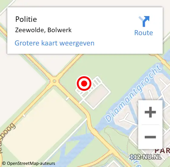 Locatie op kaart van de 112 melding: Politie Zeewolde, Bolwerk op 21 december 2023 08:01