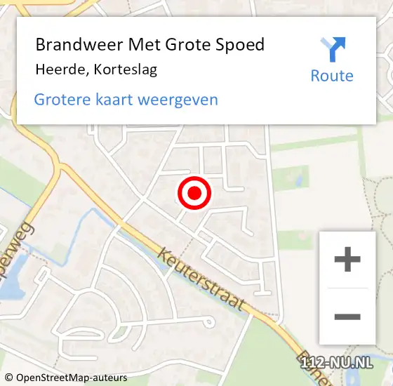 Locatie op kaart van de 112 melding: Brandweer Met Grote Spoed Naar Heerde, Korteslag op 21 december 2023 08:27