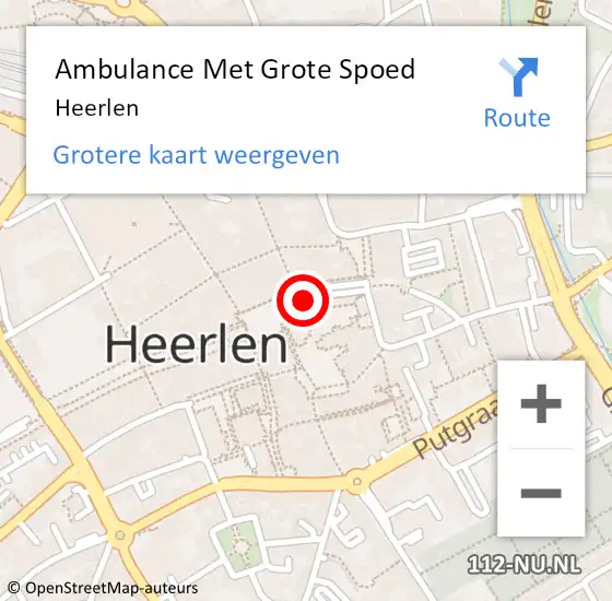 Locatie op kaart van de 112 melding: Ambulance Met Grote Spoed Naar Heerlen op 21 december 2023 08:58