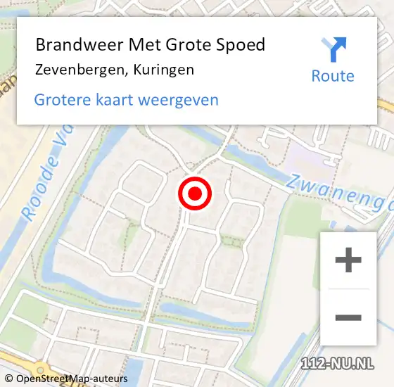 Locatie op kaart van de 112 melding: Brandweer Met Grote Spoed Naar Zevenbergen, Kuringen op 21 december 2023 10:01