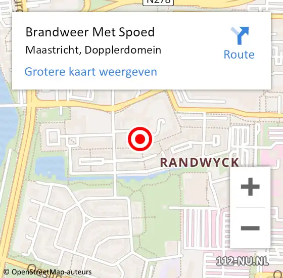 Locatie op kaart van de 112 melding: Brandweer Met Spoed Naar Maastricht, Dopplerdomein op 21 december 2023 10:38