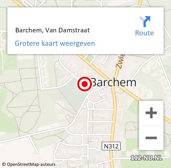 Locatie op kaart van de 112 melding:  Barchem, Van Damstraat op 19 september 2014 09:54