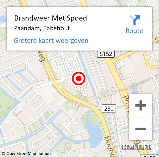 Locatie op kaart van de 112 melding: Brandweer Met Spoed Naar Zaandam, Ebbehout op 21 december 2023 11:23