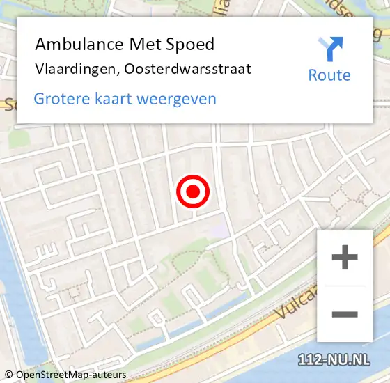 Locatie op kaart van de 112 melding: Ambulance Met Spoed Naar Vlaardingen, Oosterdwarsstraat op 21 december 2023 11:46