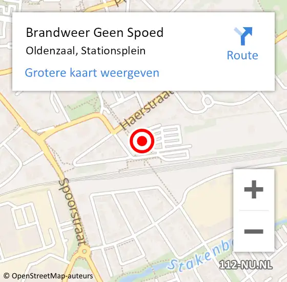 Locatie op kaart van de 112 melding: Brandweer Geen Spoed Naar Oldenzaal, Stationsplein op 21 december 2023 12:01