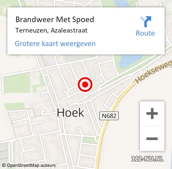 Locatie op kaart van de 112 melding: Brandweer Met Spoed Naar Terneuzen, Azaleastraat op 21 december 2023 12:13