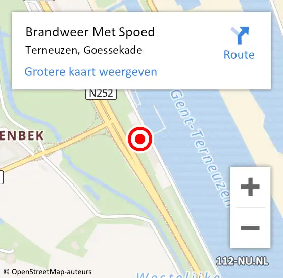 Locatie op kaart van de 112 melding: Brandweer Met Spoed Naar Terneuzen, Goessekade op 21 december 2023 12:13