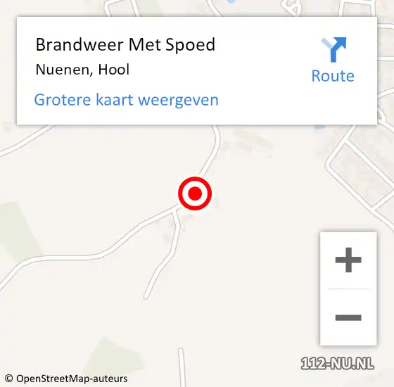 Locatie op kaart van de 112 melding: Brandweer Met Spoed Naar Nuenen, Hool op 21 december 2023 12:24