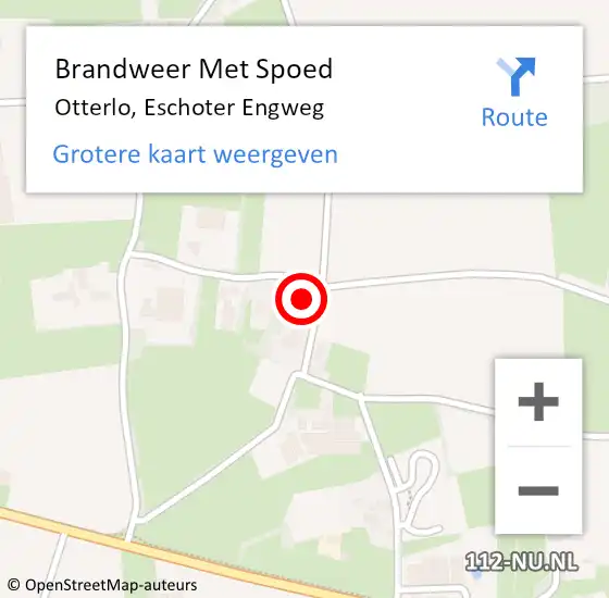 Locatie op kaart van de 112 melding: Brandweer Met Spoed Naar Otterlo, Eschoter Engweg op 21 december 2023 13:00