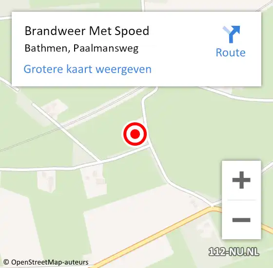 Locatie op kaart van de 112 melding: Brandweer Met Spoed Naar Bathmen, Paalmansweg op 21 december 2023 13:13