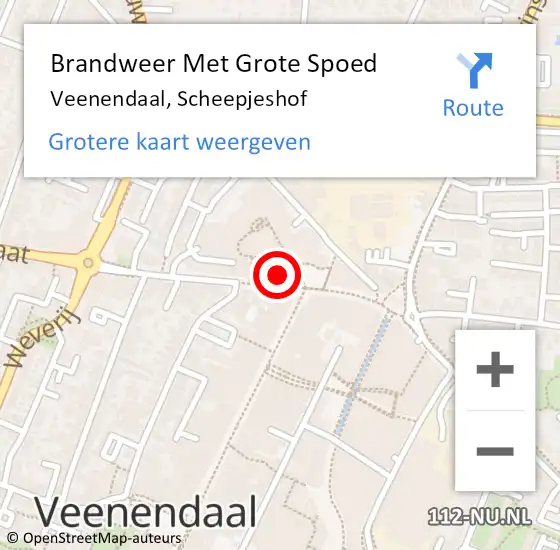 Locatie op kaart van de 112 melding: Brandweer Met Grote Spoed Naar Veenendaal, Scheepjeshof op 21 december 2023 13:15