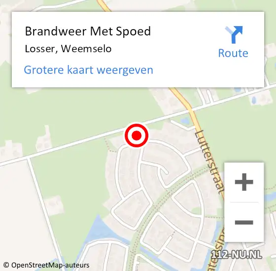 Locatie op kaart van de 112 melding: Brandweer Met Spoed Naar Losser, Weemselo op 21 december 2023 13:36