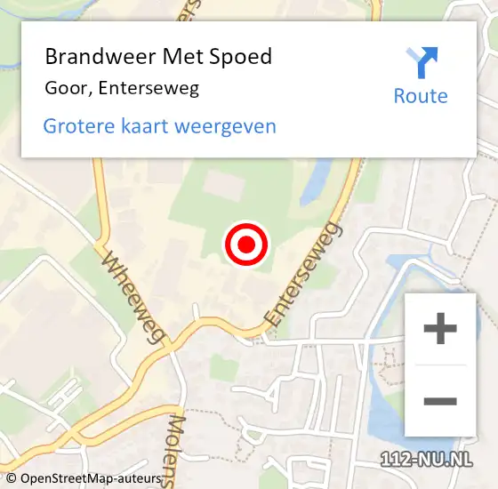 Locatie op kaart van de 112 melding: Brandweer Met Spoed Naar Goor, Enterseweg op 21 december 2023 13:48