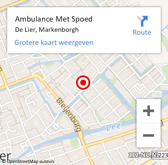 Locatie op kaart van de 112 melding: Ambulance Met Spoed Naar De Lier, Markenborgh op 21 december 2023 13:48