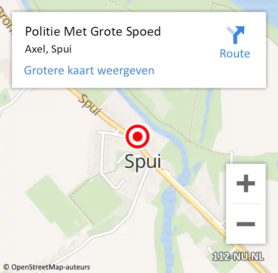 Locatie op kaart van de 112 melding: Politie Met Grote Spoed Naar Axel, Spui op 21 december 2023 14:08