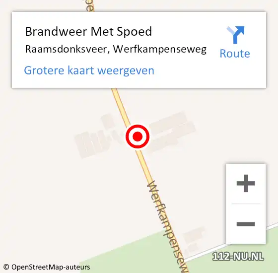 Locatie op kaart van de 112 melding: Brandweer Met Spoed Naar Raamsdonksveer, Werfkampenseweg op 21 december 2023 14:27