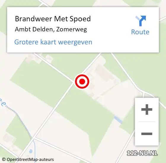 Locatie op kaart van de 112 melding: Brandweer Met Spoed Naar Ambt Delden, Zomerweg op 21 december 2023 15:02