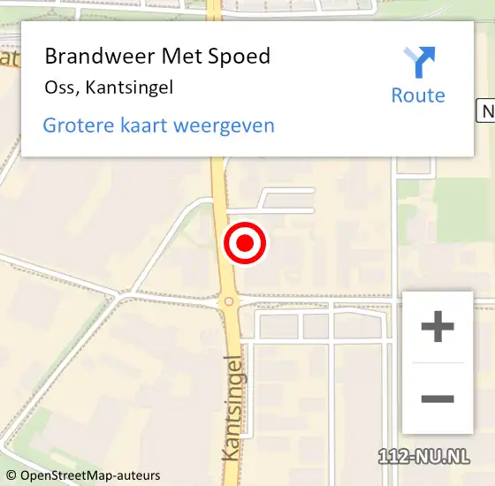 Locatie op kaart van de 112 melding: Brandweer Met Spoed Naar Oss, Kantsingel op 21 december 2023 15:03