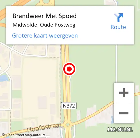 Locatie op kaart van de 112 melding: Brandweer Met Spoed Naar Midwolde, Oude Postweg op 21 december 2023 15:18