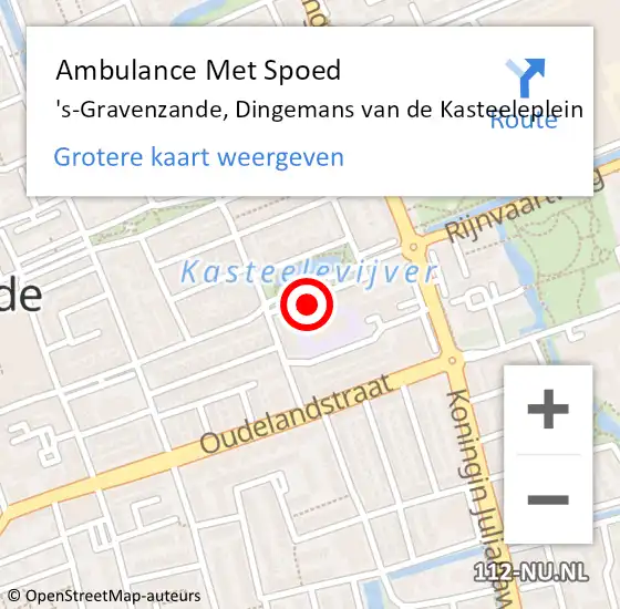 Locatie op kaart van de 112 melding: Ambulance Met Spoed Naar 's-Gravenzande, Dingemans van de Kasteeleplein op 21 december 2023 15:28