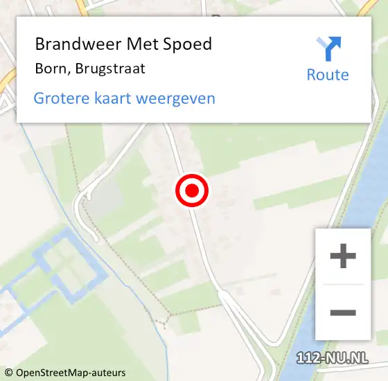 Locatie op kaart van de 112 melding: Brandweer Met Spoed Naar Born, Brugstraat op 21 december 2023 16:04