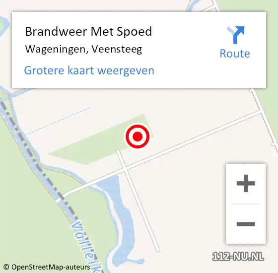 Locatie op kaart van de 112 melding: Brandweer Met Spoed Naar Wageningen, Veensteeg op 21 december 2023 16:18