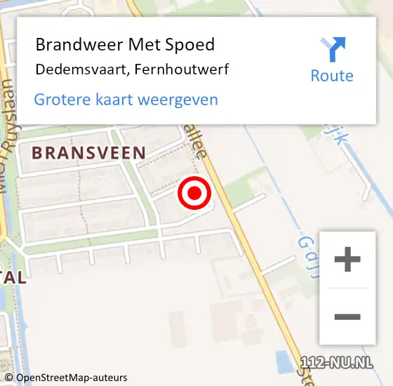 Locatie op kaart van de 112 melding: Brandweer Met Spoed Naar Dedemsvaart, Fernhoutwerf op 21 december 2023 16:19