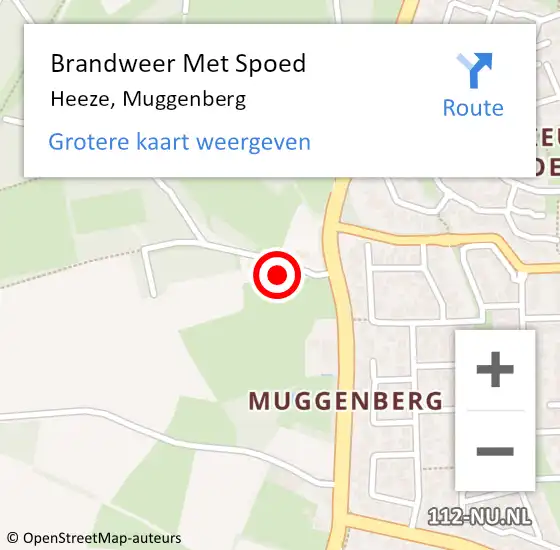 Locatie op kaart van de 112 melding: Brandweer Met Spoed Naar Heeze, Muggenberg op 21 december 2023 16:23