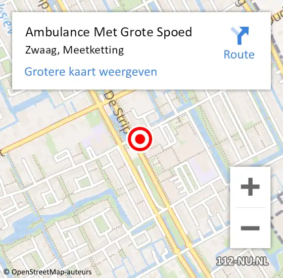 Locatie op kaart van de 112 melding: Ambulance Met Grote Spoed Naar Zwaag, Meetketting op 21 december 2023 16:24