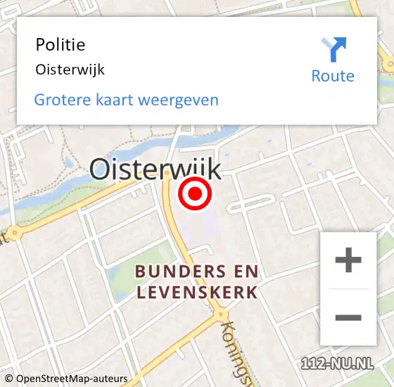 Locatie op kaart van de 112 melding: Politie Oisterwijk op 21 december 2023 16:35