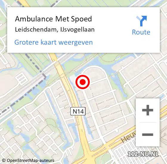 Locatie op kaart van de 112 melding: Ambulance Met Spoed Naar Leidschendam, IJsvogellaan op 21 december 2023 16:38