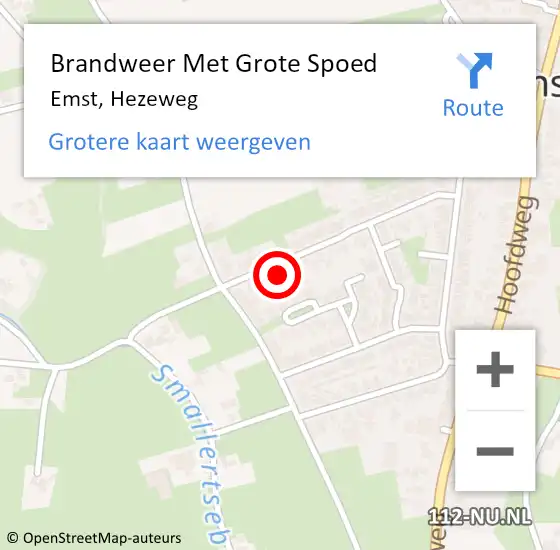 Locatie op kaart van de 112 melding: Brandweer Met Grote Spoed Naar Emst, Hezeweg op 21 december 2023 16:40