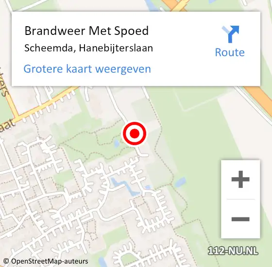 Locatie op kaart van de 112 melding: Brandweer Met Spoed Naar Scheemda, Hanebijterslaan op 21 december 2023 16:42