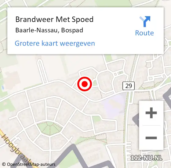 Locatie op kaart van de 112 melding: Brandweer Met Spoed Naar Baarle-Nassau, Bospad op 21 december 2023 16:54
