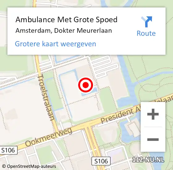 Locatie op kaart van de 112 melding: Ambulance Met Grote Spoed Naar Amsterdam, Dokter Meurerlaan op 21 december 2023 17:01