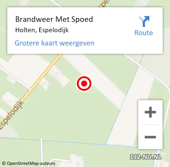 Locatie op kaart van de 112 melding: Brandweer Met Spoed Naar Holten, Espelodijk op 21 december 2023 17:10